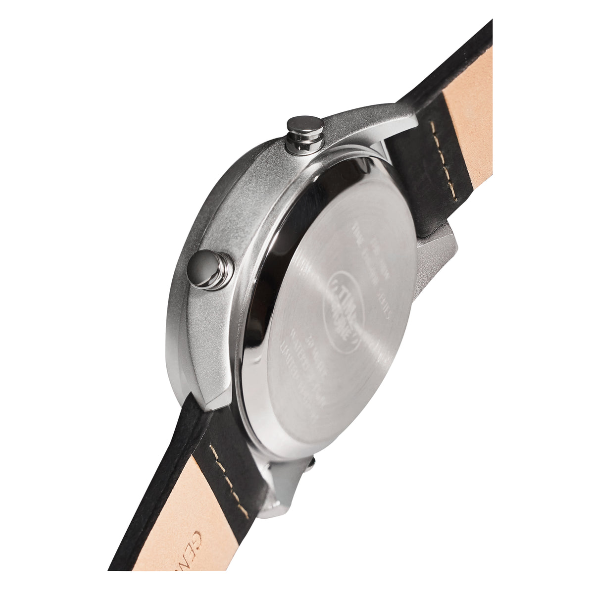 Time Engine Drum Roller watches in Chrome Case with Black Strap