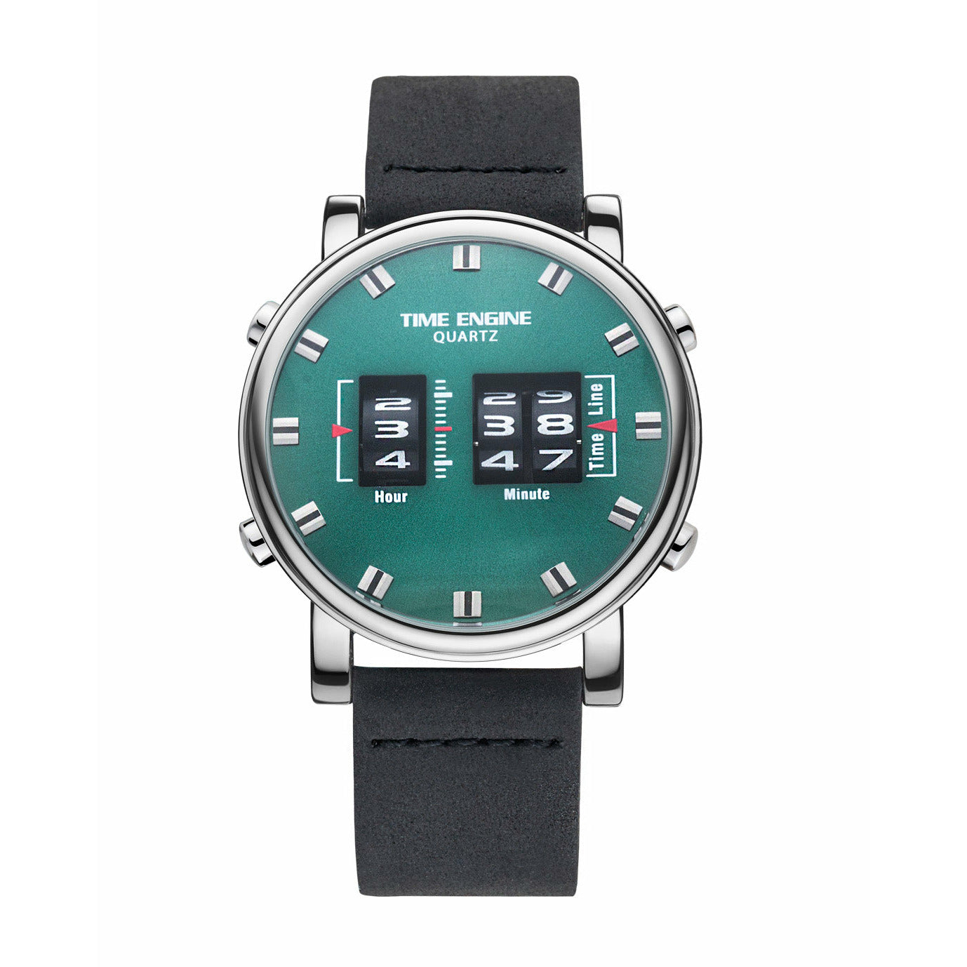 チャメロップス　ボルケーノ Drum Roller Watch - Chrome Case with Black Strap (3910-05) - Time