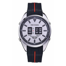 Load image into Gallery viewer, Chrome case | White Dial | Black/Red Rubber Band | 3924-03
