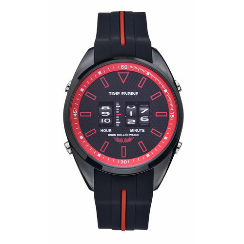 Black IP Case | Black Dial | Black and Red Rubber Band | 3924-04 