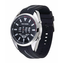 Load image into Gallery viewer, Chrome Case |  Black &amp; Grey Rubber Band |Black dial | 3924-05